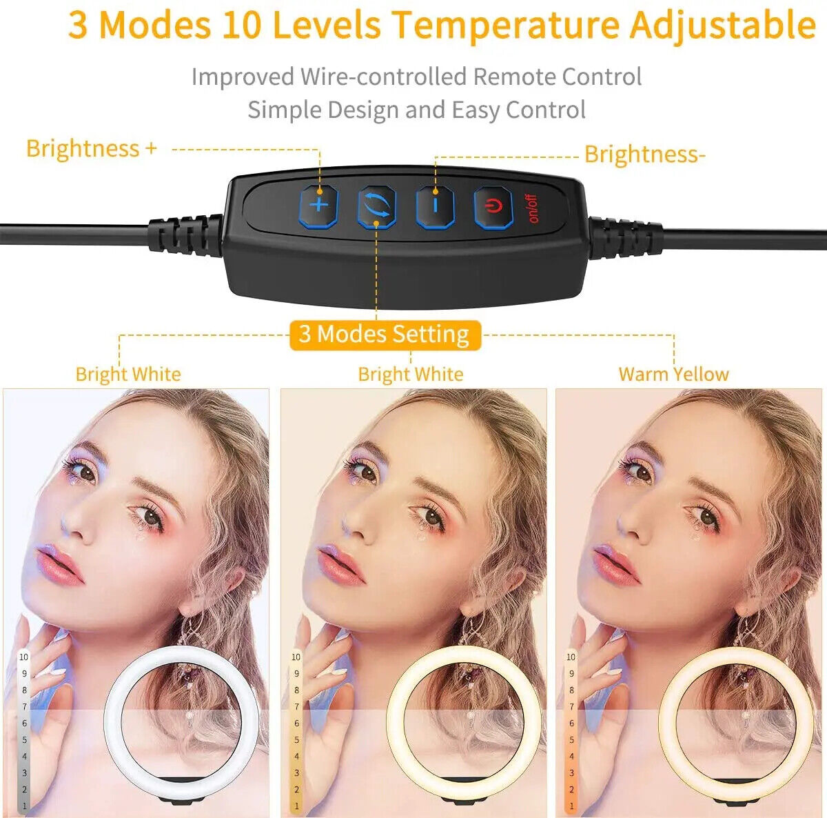Ringlicht LED Selfie Ring Influencer Licht Gesicht Beleuchtung Helle Ring Lampe