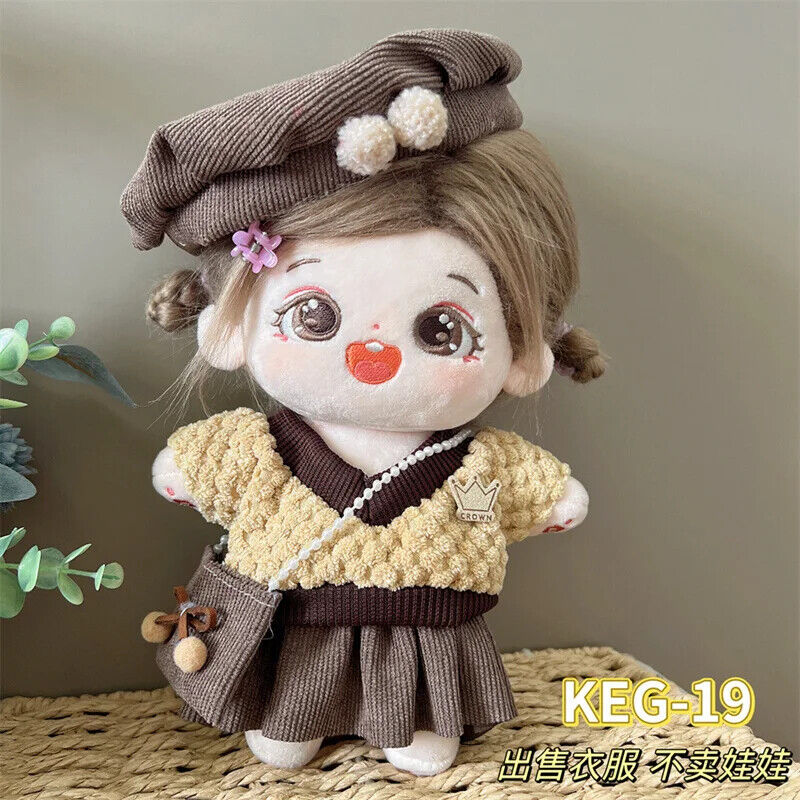 Puppenkleider für 20 cm Baumwoll-Idolpuppen – Prinzessinnenkleid und Overalls