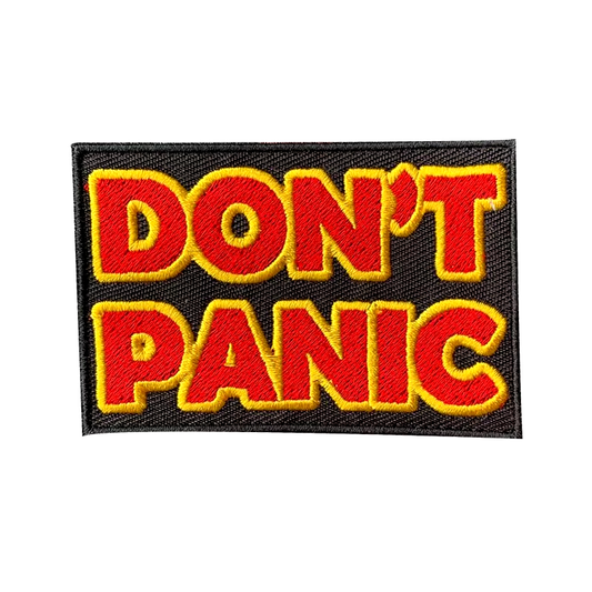 Don't  Panic Aufkleber Patchwork Gestickt für Tshirts Klamotten DIY Aufnäher