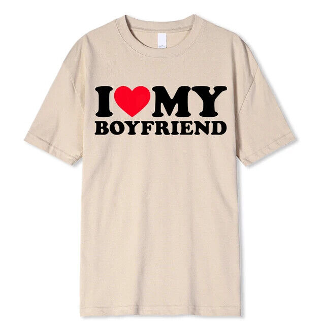 I LOVE MY BOYFRIEND Shirt Damen T-Shirt Liebe Valentinstag Geschenk Partner
