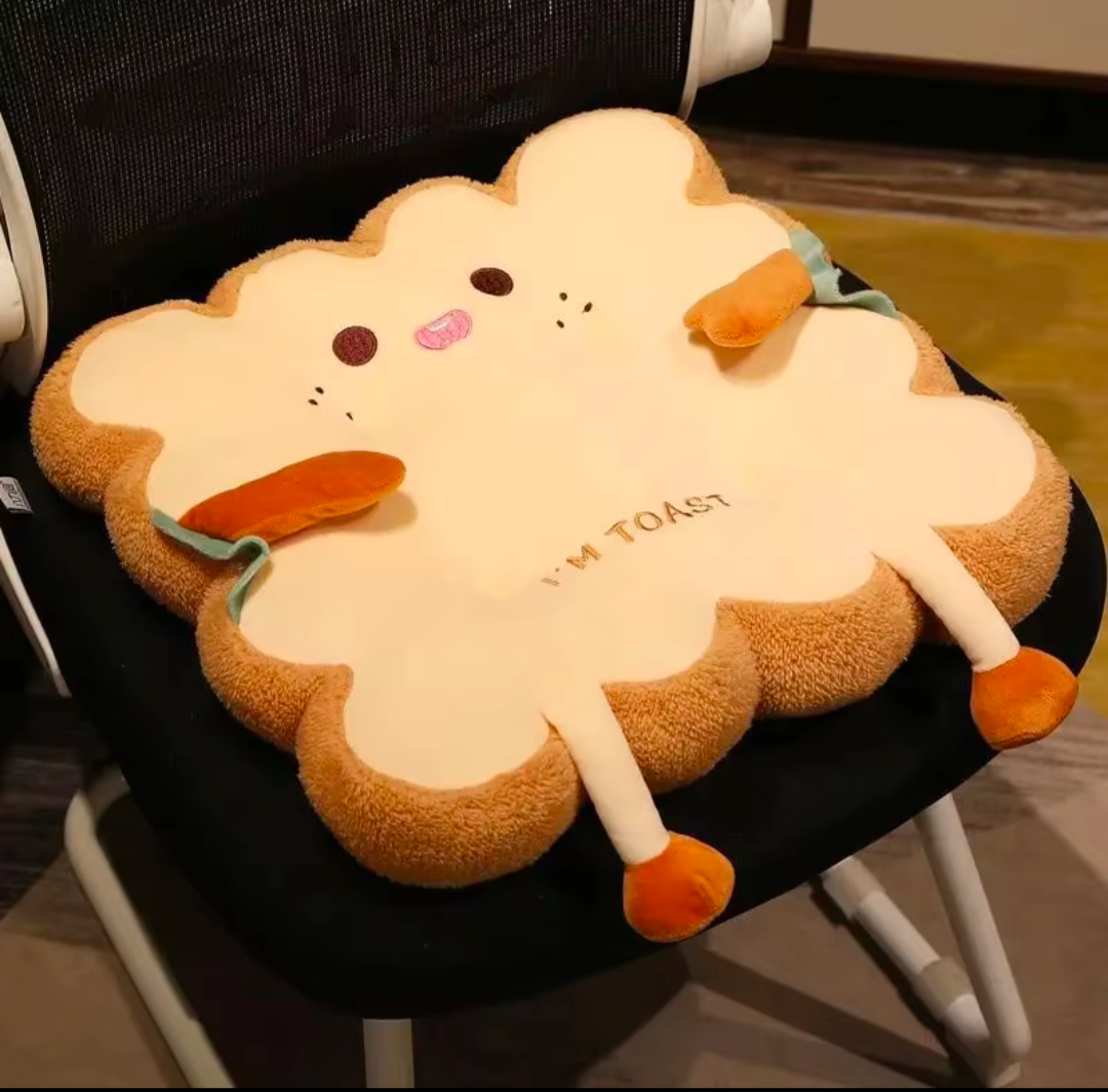 Sitzkissen Keks Toast Plüschtier Esstisch Kinder Kuscheltier Essen Süß