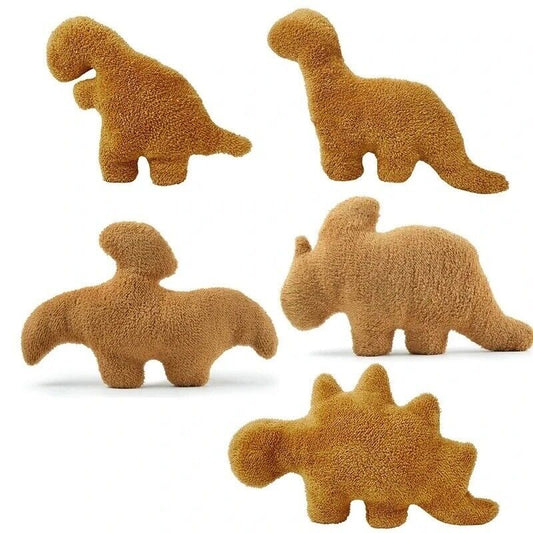 Dino Nugget Kissen Plüsch Kinder Dinosaurier Geschenk Tyrannosaurus Braun