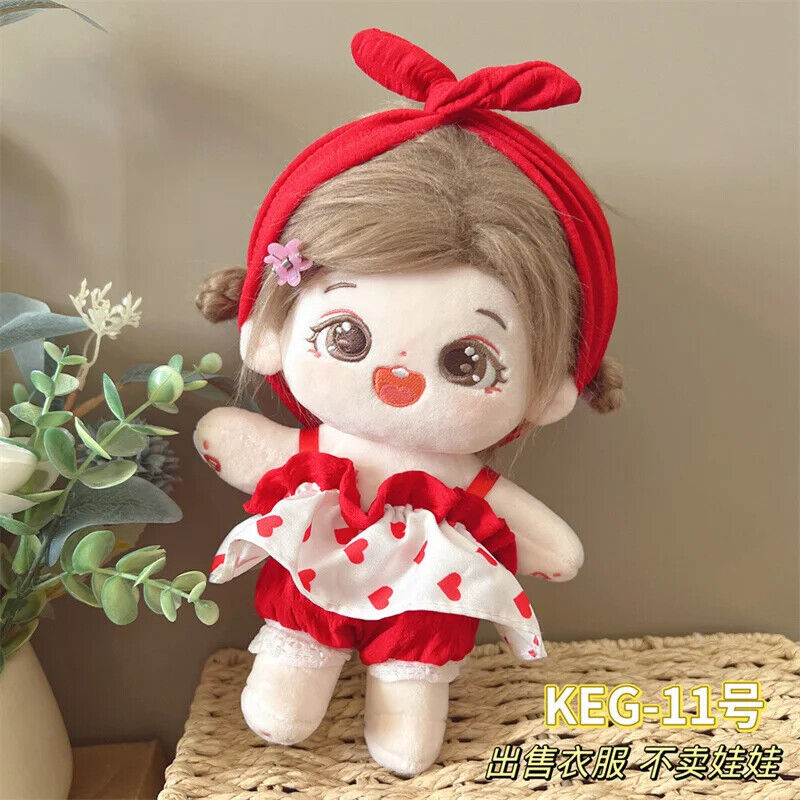 Puppenkleider für 20 cm Baumwoll-Idolpuppen – Prinzessinnenkleid und Overalls