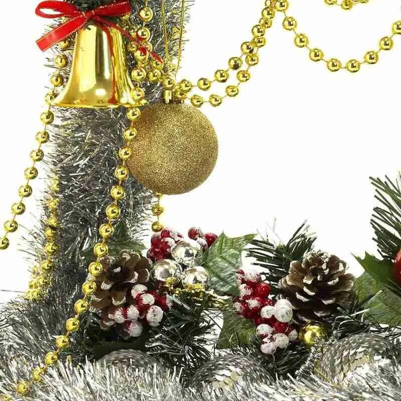 Perlen Kette Weihnachten Dekoration für Christbaum Perlen Gold Silber Christmas