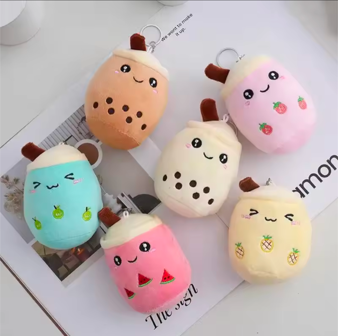 Bubble Tea Plüsch Schlüsselanhänger süßer Milk Tea Anhänger
