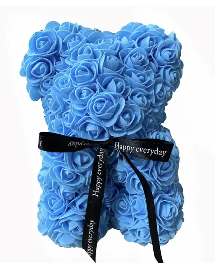 Rosen Teddybär Blumen / Valenstinstag Geschenk Freundin Freund Rot/Rosa/Blau/Wei