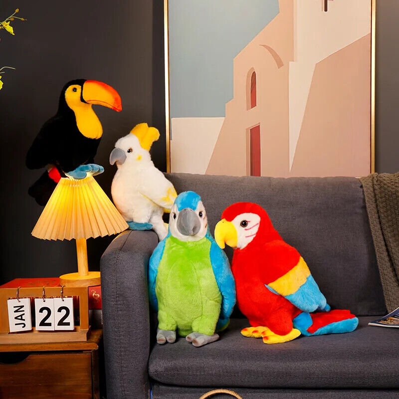 Lebensechte Papagei Plüsch Tier VogelTier Geschenk Für Kinder 