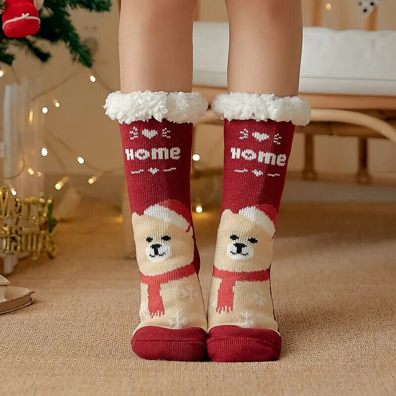 HABO Warme Wintersocken Weihnachtsdesign  Weihnachten Plüsch Socken Geschenk