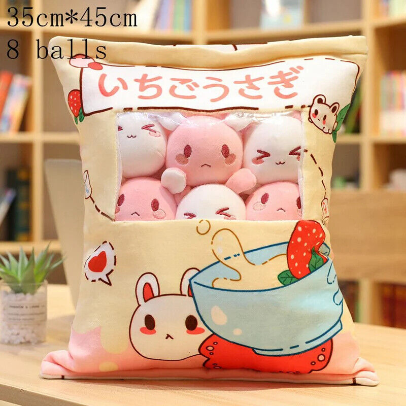 Plüsch-Snacktasche – Süße Mini-Puppen & Kissen im Frucht- und Tierdesign