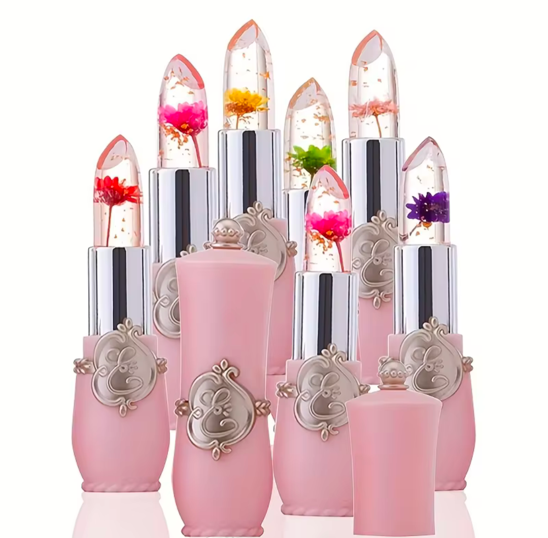 Lippenstift mit Blume mehrfarbig Feuchtigkeit Stift Mädchen