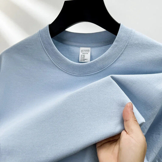 HABO Baumwolle Herren T-Shirt – Sommer High-End Marke Rundhals , Atmungsaktiv