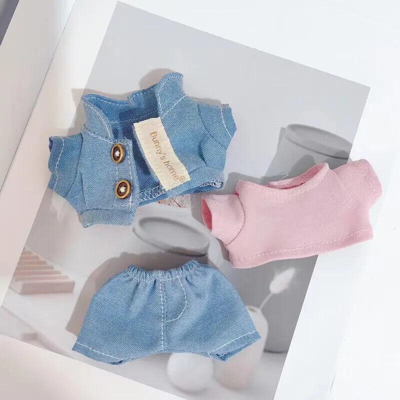 Set Puppenkleidung für 17 cm Idolkinder – Kawaii Overalls und Zubehör