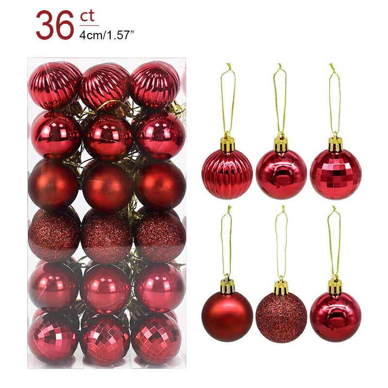 Weihnachtskugeln Weihnachtbaum Kugeln Dekoration für Christbaum Bunt Gold Silber