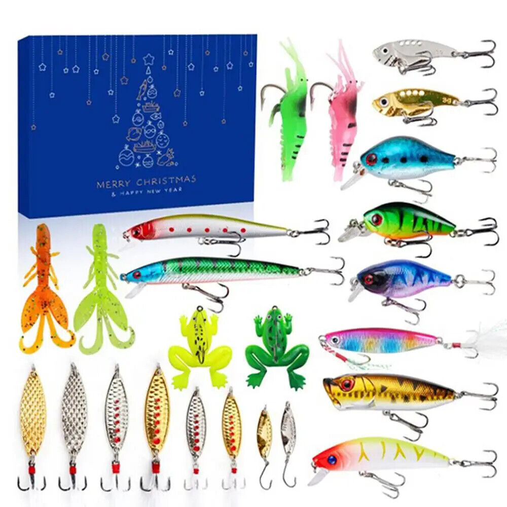 HABO Angeln Adventskalender Angelhaken Weihnachten Fisch Köder Geschenk 2024