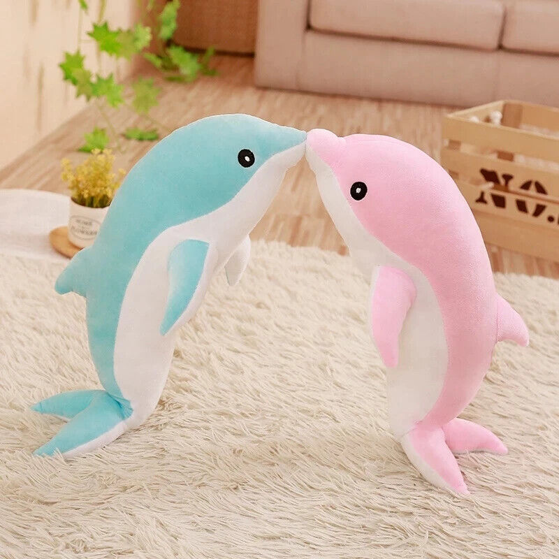 HABO 30Cm Delfin Plüschtier Kuscheltier Blau Rosa Meer Geschenk KInder Kissen
