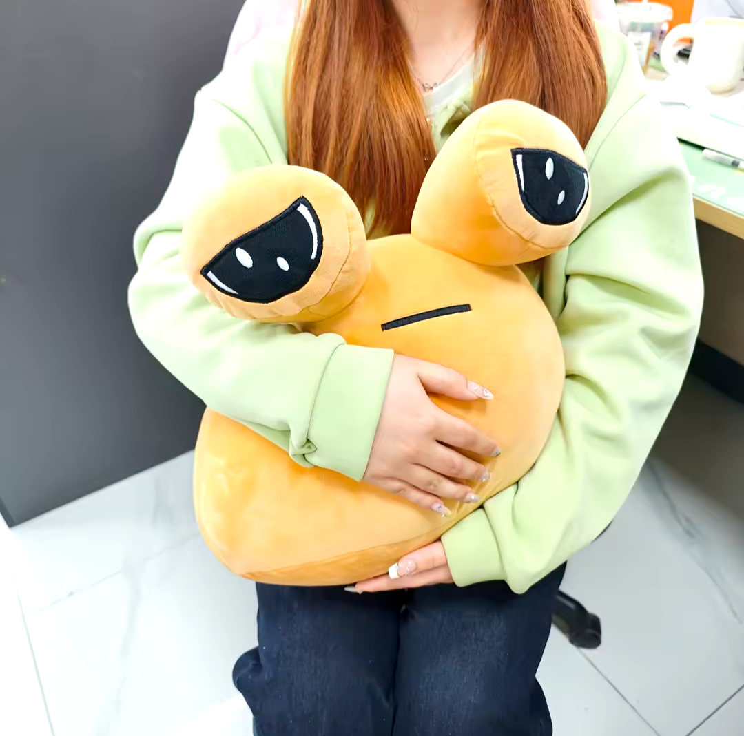 Pou Spielzeug Kuscheltier Plüschtier Brauner Ballgroße Augen 32cm