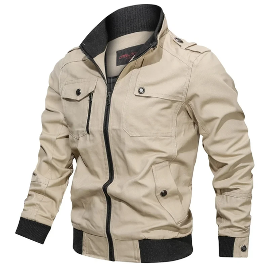 HABO Bomber Jacke Frühling Herbst Dick Windjacke Herren Bequem Lässig mit Kragen