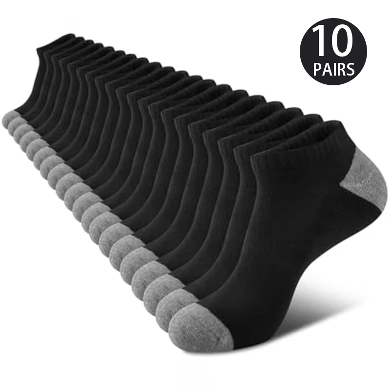 HABO 10 Paar Hochwertige Sport-Fitness-Laufsocken Atmungsaktive Kurze Socken
