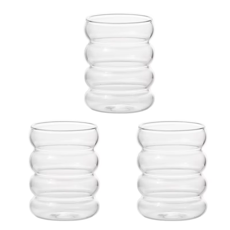 HABO 350ml Glas in Raupen Form Matcha Kaffee Ästhetisch Saft Küche Gläaser Set
