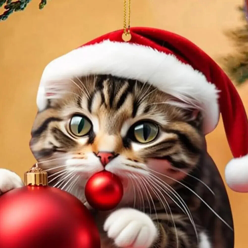 Weihnachts Katzen Anhänger Dekoration Christbaumkugeln im Katzen Design Kugeln 