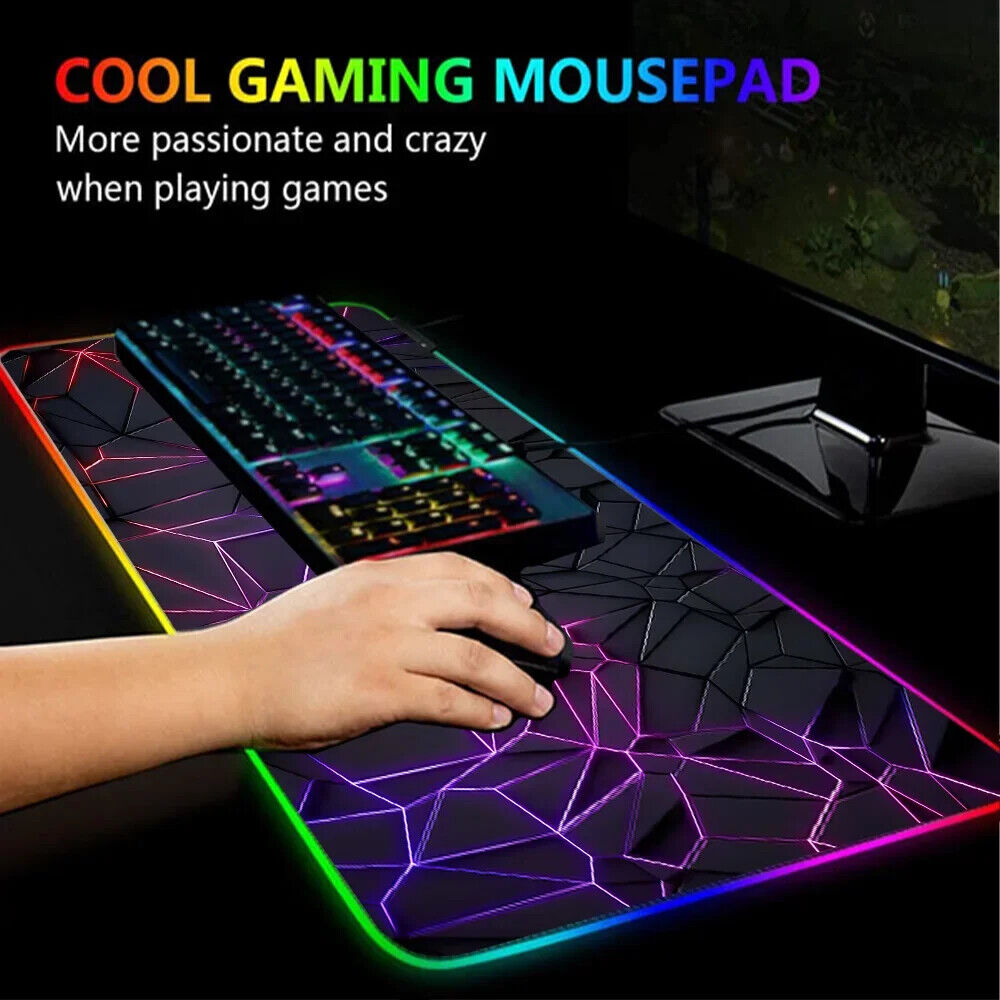RGB Gaming Mauspad LED Mausepad Gaming Zubehör beleuchtete Gummimatte