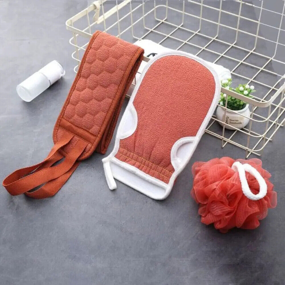 HABO Badetuch-Handschuhe Set – 3 Bad Blume, Fleckenentfernung Rückenreinigung
