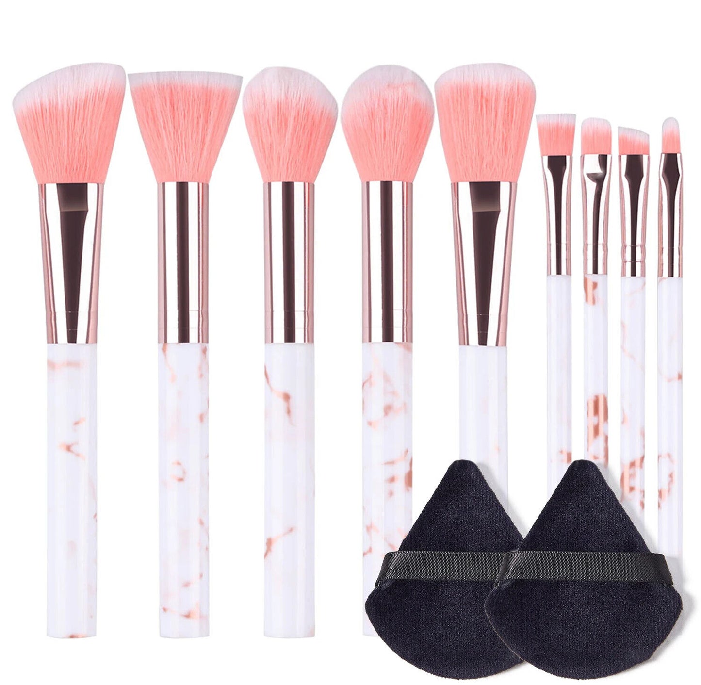 Makeup Pinsel 10 Stück Marmor Make-Up Set Professionell Foundation Puder etc.