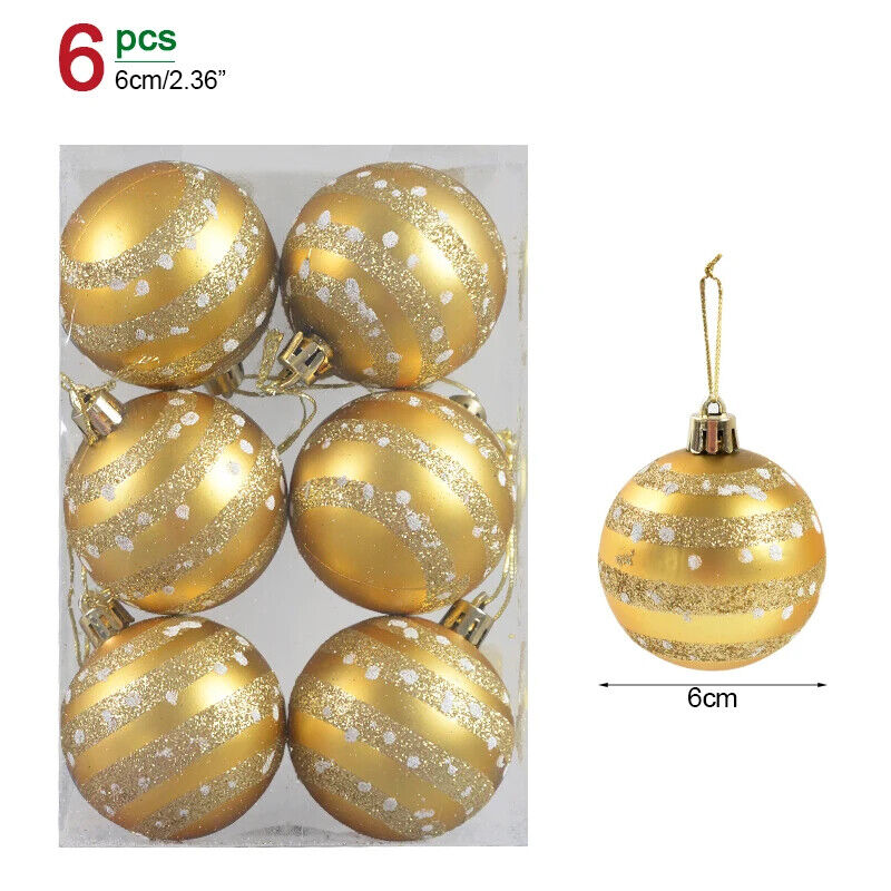 Weihnachtskugeln Weihnachtbaum Kugeln Dekoration für Christbaum Bunt Gold Silber