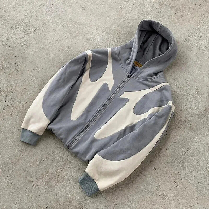 HABO American Retro Hoodie –  Harajuku Style, Paar Reißverschluss Sweatshirt