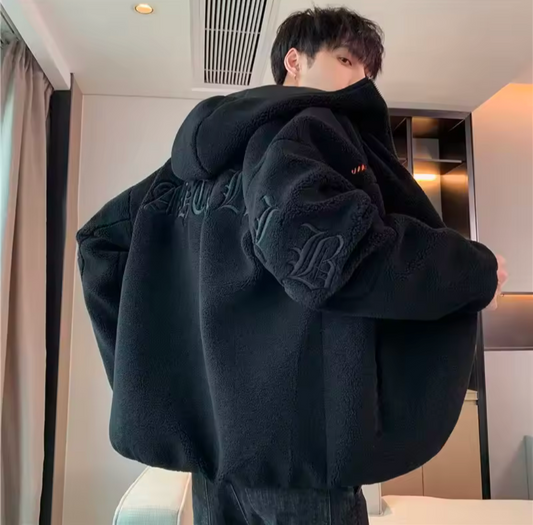 Herren Winter Fleece gefüttert verdickte Woll jacke Übergangsjacke Korean style