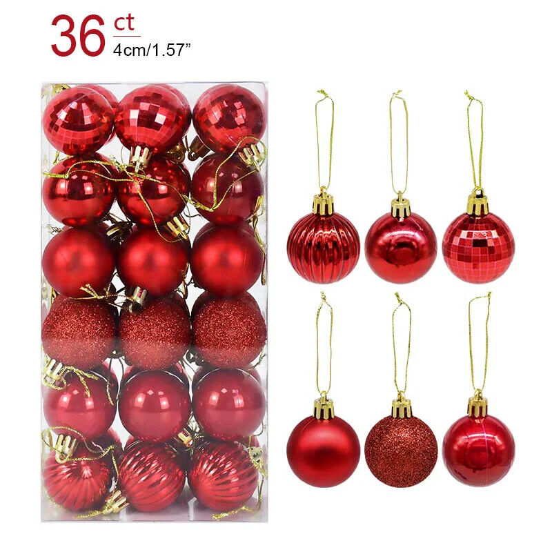 Weihnachtskugeln Weihnachtbaum Kugeln Dekoration für Christbaum Bunt Gold Silber