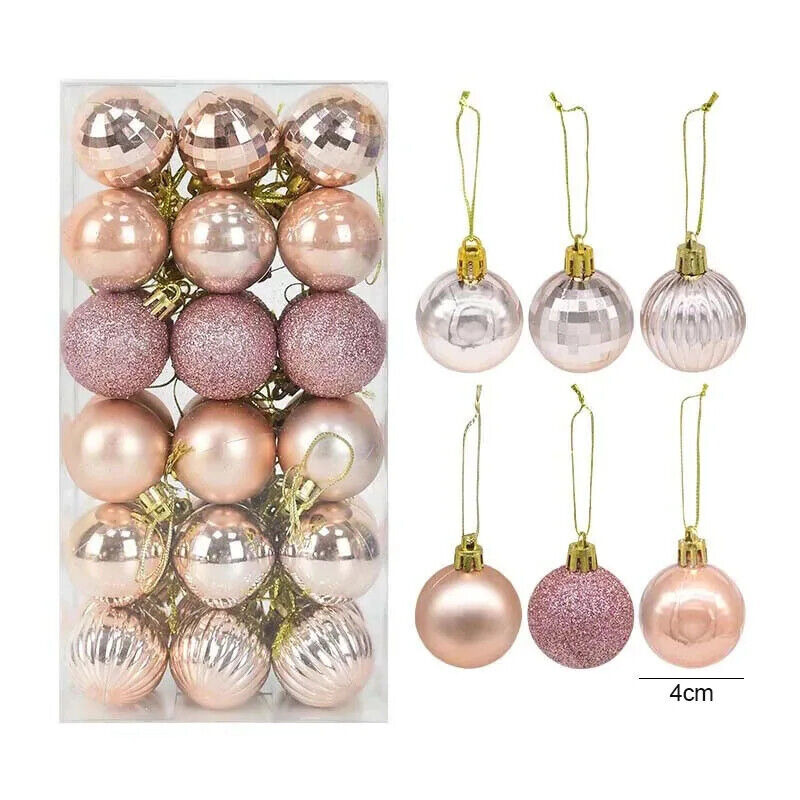 Weihnachtskugeln Weihnachtbaum Kugeln Dekoration für Christbaum Bunt Gold Silber