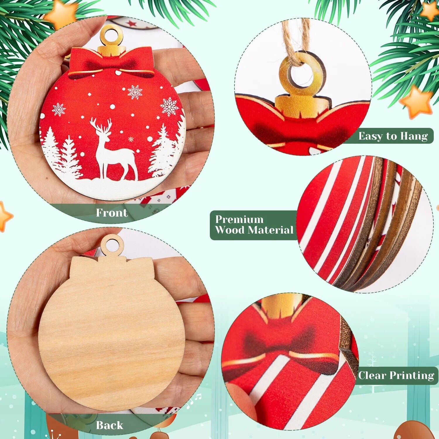 HABO Christbaum Kugeln Weihnachtsdekoration Weihnachtsbaum Anhänger Ornamente 