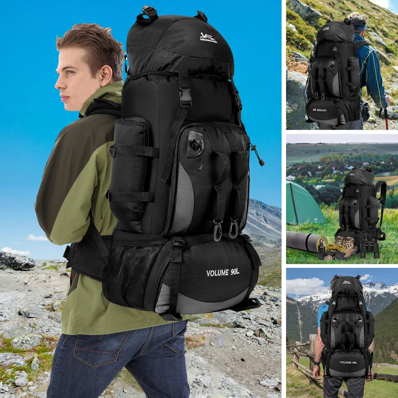 HABO 90L Wasserdicht Wandern Camping Rucksack Trekking Backpacking Groß Fächer