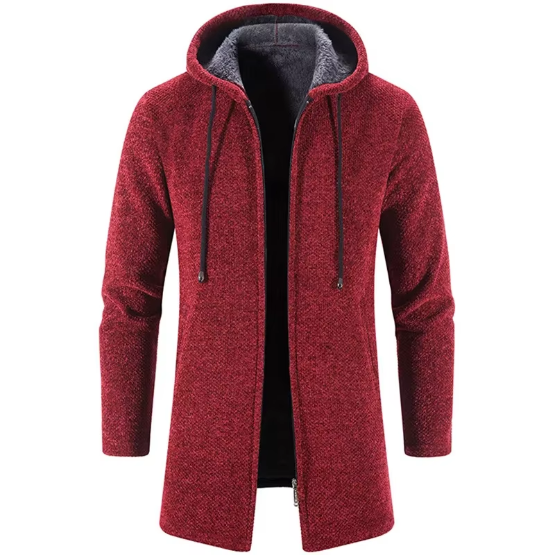Herren Mantel Herbst Winter Warm Zipper Strickjacke Mann Pullover Reißverschluss