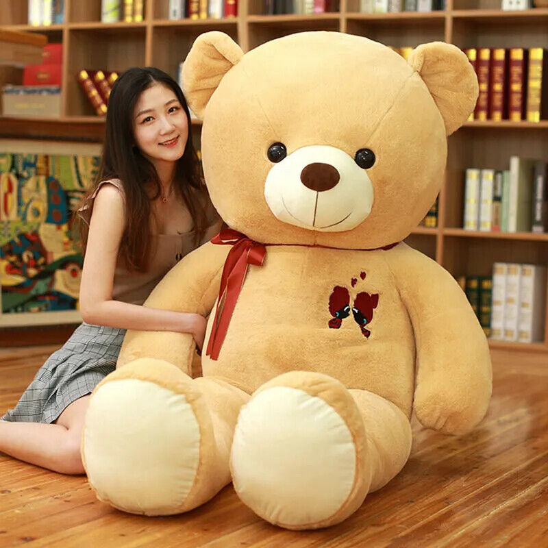 großer Teddybär – Riesiges, weiches Plüschtier mit Schleife