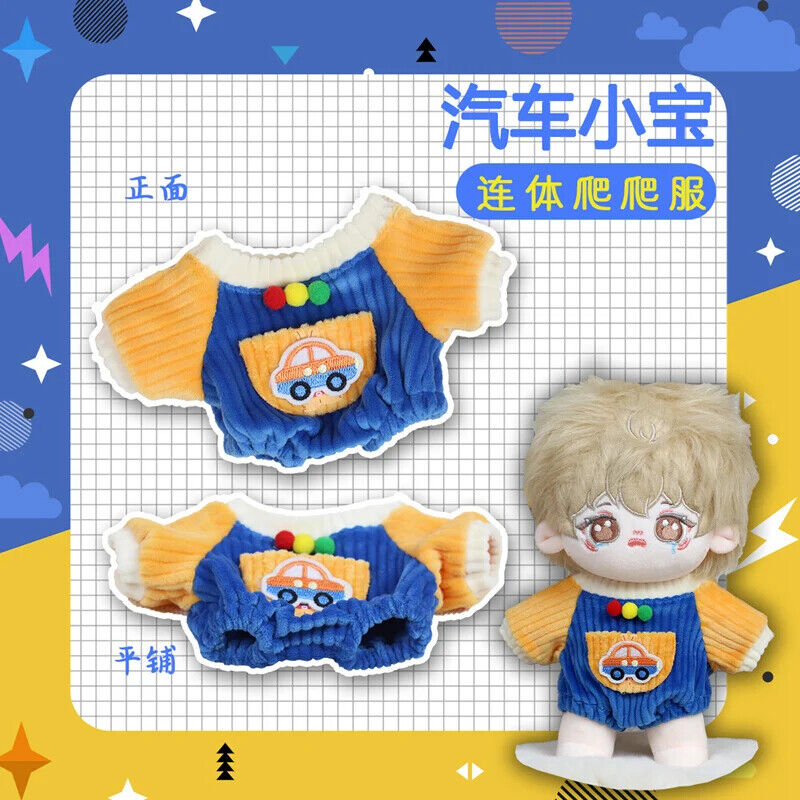 Set Puppenkleidung für 20 cm Idolkinder – Kawaii Overalls und Zubehör