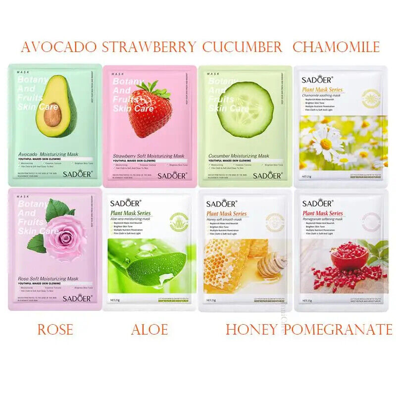 HABO 8 Stück Gesichts Masken Feuchtigkeit Koreanische Skincare Pflege Kosmetik