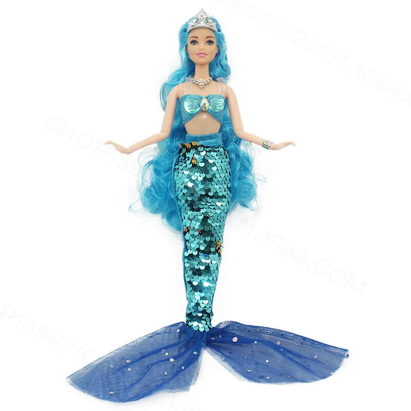 Meerjungfrauen Puppe 30cm Figur Beweglich Geschenk Mädchen Anziehpuppe Haare