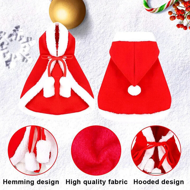 Katzen Kostüm Santa Weihnachtsmann Katze/Hund Haustier Weihnachten Cape Kostüm