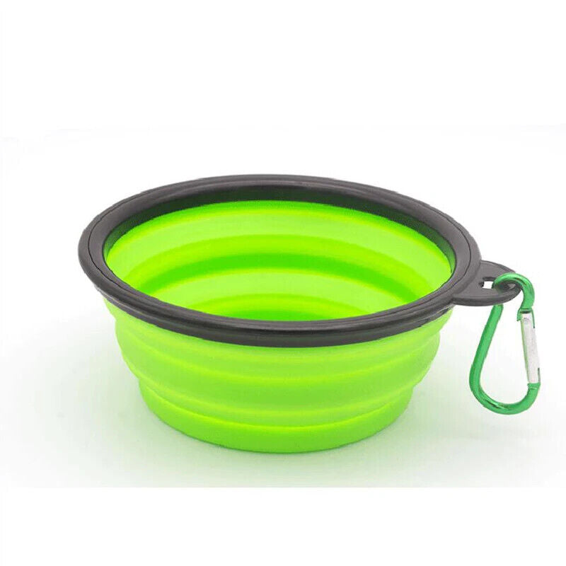 Hunde Fress Napf Silikonschüssel Tragbar für Essen und Trinken Mit Karabiner