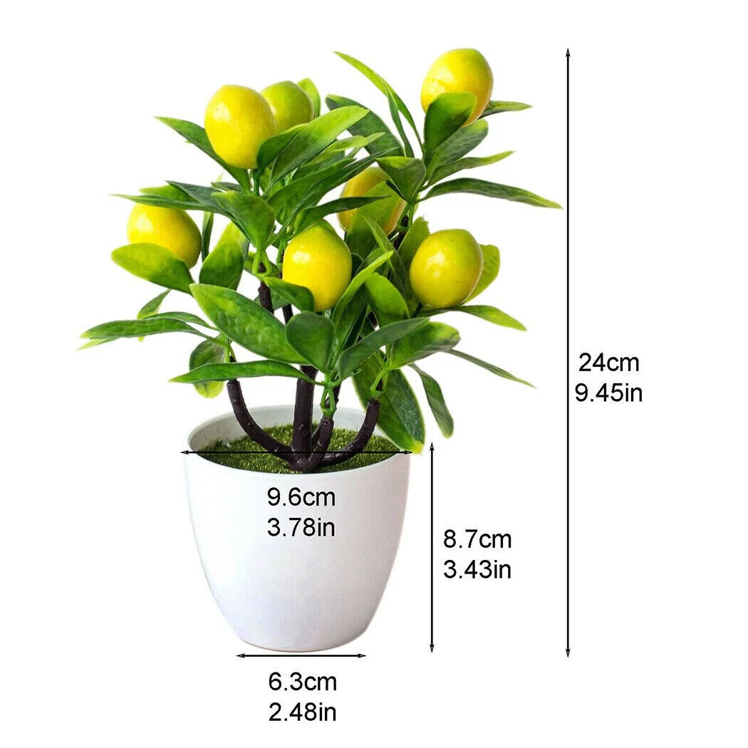 HABO 18cm Künstlicher Zitronen Baum Strauch Dekoration Orangen Einrichtung Fake