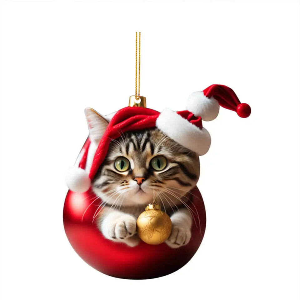 Weihnachts Katzen Anhänger Dekoration Christbaumkugeln im Katzen Design Kugeln 
