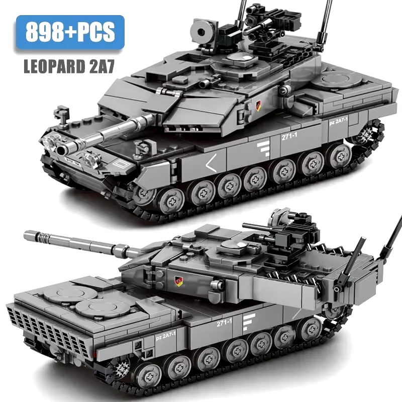 HABO Baustein Set Panzer Fahrzeug Armee Bausteine Leopard 2A7 Figur Bausteine