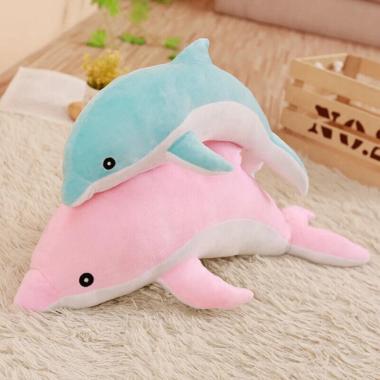 HABO 30Cm Delfin Plüschtier Kuscheltier Blau Rosa Meer Geschenk KInder Kissen