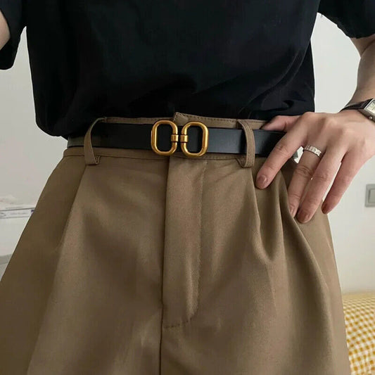 HABO Damen Gürtel 103cm Mit Goldener Schnalle Braun Schwarz Weiß Business Anzug 