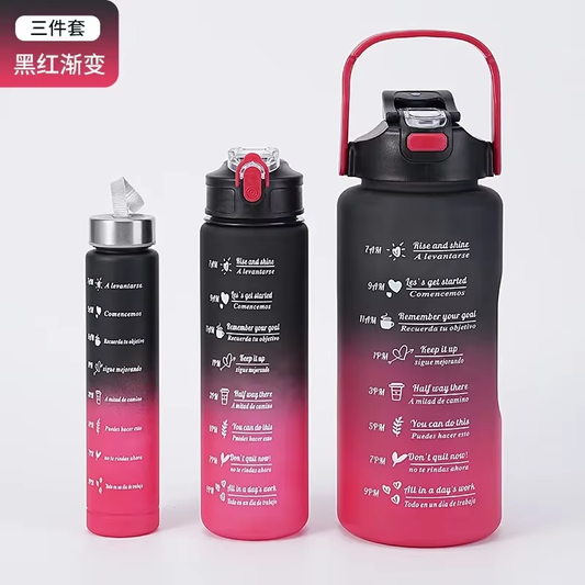 Wasser Flaschen Set 3 Stücke Sport Flasche Tragbar verschiedene Größen Wasser