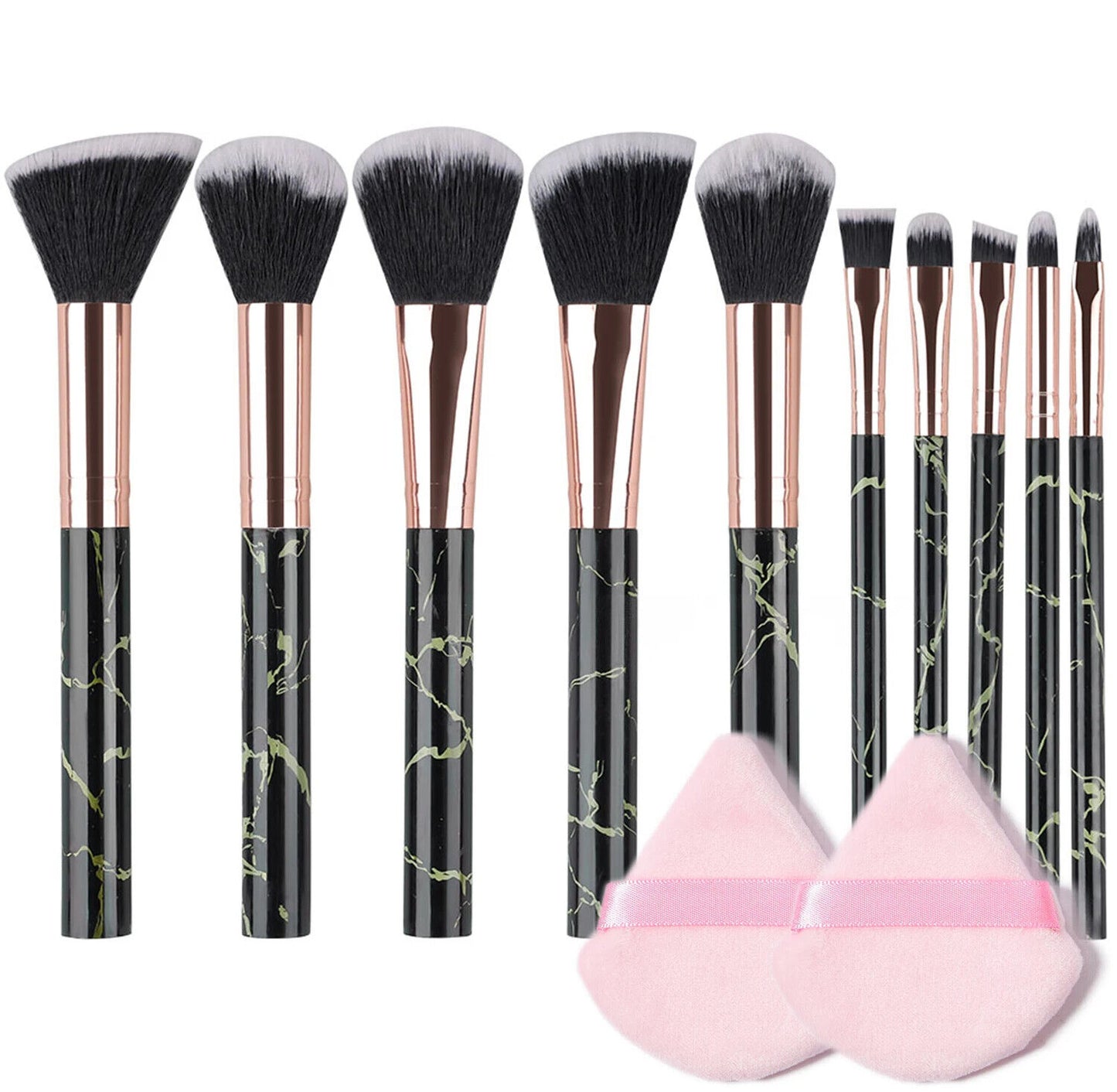 Makeup Pinsel 10 Stück Marmor Make-Up Set Professionell Foundation Puder etc.