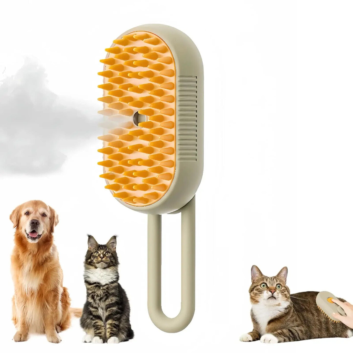 Massagebürste für Haustiere Hunde & Katzen 3 in 1 Dampfspray Haarentfernung