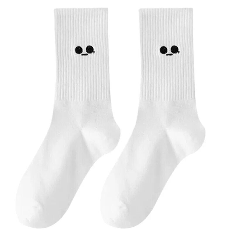 HABO 5 Paare Emoji Weiße Socken Lustige Gesichter Tennissocken Kawaii Mädchen